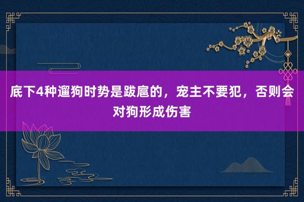 底下4种遛狗时势是跋扈的，宠主不要犯，否则会对狗形成伤害