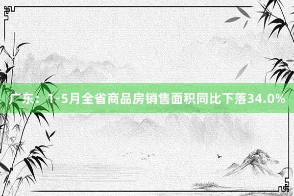 广东：1-5月全省商品房销售面积同比下落34.0%