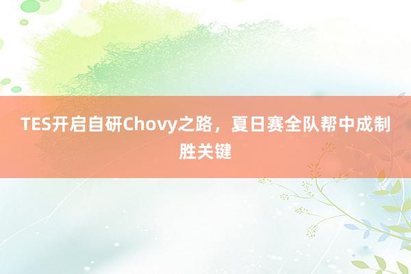 TES开启自研Chovy之路，夏日赛全队帮中成制胜关键