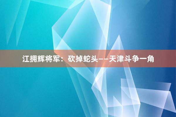 江拥辉将军：砍掉蛇头——天津斗争一角