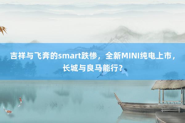 吉祥与飞奔的smart跌惨，全新MINI纯电上市，长城与良马能行？