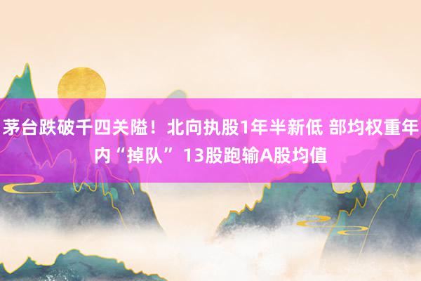 茅台跌破千四关隘！北向执股1年半新低 部均权重年内“掉队” 13股跑输A股均值