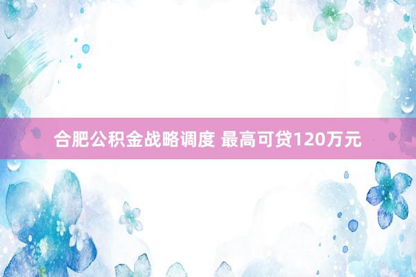 合肥公积金战略调度 最高可贷120万元