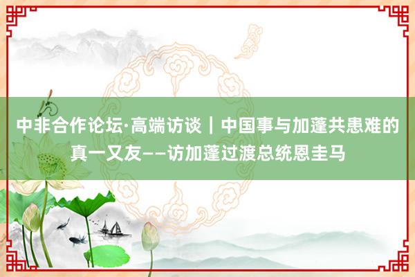 中非合作论坛·高端访谈｜中国事与加蓬共患难的真一又友——访加蓬过渡总统恩圭马